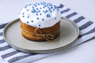 Happy Day Bright Easter. Orthodox Easter holiday. Traditional food. Creative stylish trend Homemade