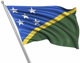 Flag of the Solomon Islands, This is a computer generated and 3d rendered image