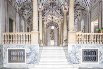 Genoa, Italy, 08 August 2023: interior of Gio Carlo Brignole Palace. Luxury ancient building, ca