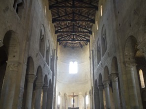 Nave of the Abbey of St Antimo Abbazia di Sant'Antimo, Montalcino, Tuscany, Italy Italy