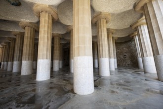 Barcelona, Spain, April 7, 2023: Park Guell by Antonio Gaudi, Barcelona, Spain. graphy, Europe