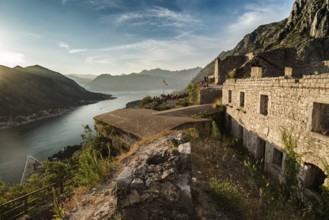 Bay of Kotor view from the hill above the town, Montenegro.