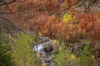 Cascada de Arripas waterfall in Ordesa valley Pyrenees Huesca Aragon Spain