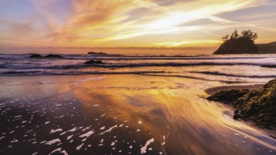 Sunset at a Rocky Beach, Northern California, USA, North America