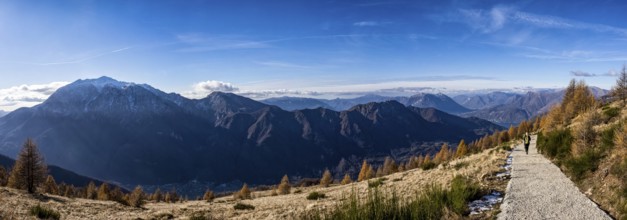 Trekking scene on the alps of Valsassina