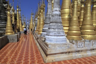Some of the 1054 pagodas of the In-Dein Pagoda Forest on Inle Lake