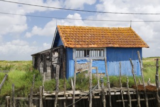 Typical mussel village La Baudissiere at island Oleron