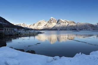 Winter landscape in the Lofoten Islands, Norway, Europe