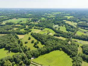 Bird eye view from a typical agricultural landscape in the eastern part of the netherlands