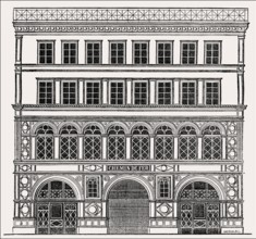 The planned facade of Madeleine station, Rue Tronchet, Paris, France, 1830s, Europe
