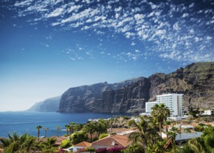 Los gigantes cliffs nature landmark and resorts in south tenerife island spain