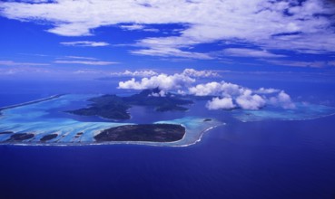 French Polynesia: Airshot from Bora Bora Island in the Pacific Ocean