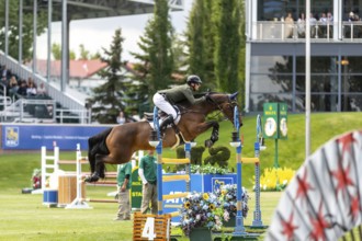 Daniel Coyle of Ireland and riding Legacy, compete in the 1.60m RBC Grand Prix of Canada presented