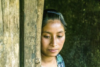 Quiché woman, Sanuch village, Lancetillo, La Parroquia, Reyna area, Quiche, Guatemala, Central