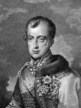 Ferdinand I of Austria (1793-1875) on engraving from 1859. Emperor of Austria. Engraved by G.W