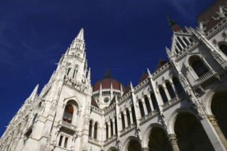 Parliament building of Budapest on the Danube