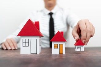 Upgrade Your House Represented By Lady In Outfit, Business Woman Presenting Plans For Home Change,
