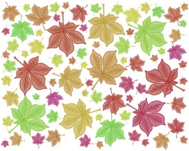 Bright colorful modern chestnut leaf repeating pattern design