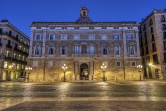 The Palau de la Generalitat de Catalunya in Barcelona by night