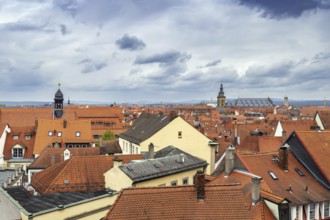 View of Bamberg historic center from Rose garden, Germany, Europe