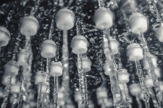 Shower head with running water closeup