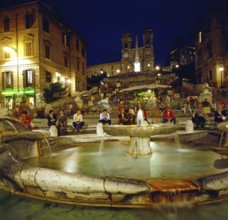Spanish Steps with fountain in Rome