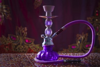 Hookah shisha smoke purple glass pipe