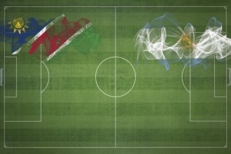 Namibia vs Argentina Soccer Match, national colors, national flags, soccer field, football game,