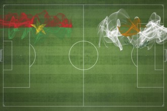 Burkina Faso vs Cyprus Soccer Match, national colors, national flags, soccer field, football game,