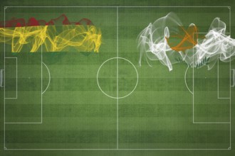 Bolivia vs Cyprus Soccer Match, national colors, national flags, soccer field, football game,