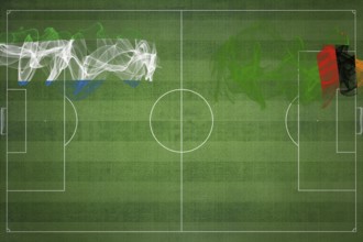 Sierra Leone vs Zambia Soccer Match, national colors, national flags, soccer field, football game,
