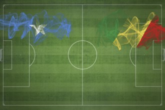 Somalia vs Congo Soccer Match, national colors, national flags, soccer field, football game,
