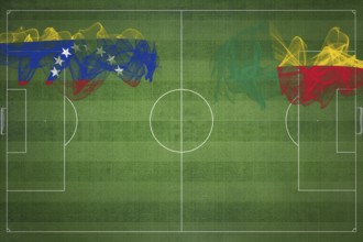 Venezuela vs Benin Soccer Match, national colors, national flags, soccer field, football game,