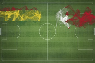 Bolivia vs Bahrain Soccer Match, national colors, national flags, soccer field, football game,