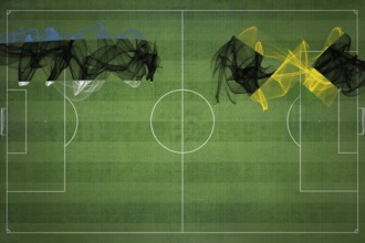 Estonia vs Jamaica Soccer Match, national colors, national flags, soccer field, football game,