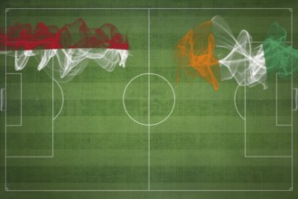 Monaco vs Ivory Coast Soccer Match, national colors, national flags, soccer field, football game,