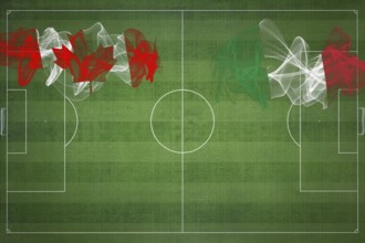 Canada vs Italy Soccer Match, national colors, national flags, soccer field, football game,