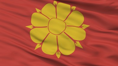Trondheim City Flag, Country Norway, Closeup View, 3D Rendering