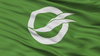 Yanai City Flag, Country Japan, Yamaguchi Prefecture, Closeup View, 3D Rendering