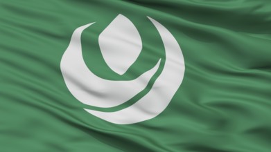 Kurihara City Flag, Country Japan, Miyagi Prefecture, Closeup View, 3D Rendering
