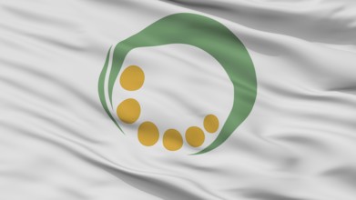Uonuma City Flag, Country Japan, Niigata Prefecture, Closeup View