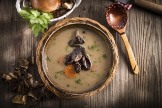 Stone mushroom soup