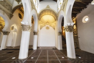 Toledo, Spain, Interior Synagogue of Santa Maria la Blanca in Toledo, Spain, Europe