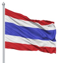 Realistic 3d flag of Thailande fluttering in the wind