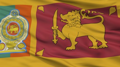 Sri Lankan Army Flag, Closeup View