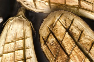 Baked hot eggplant, lodz, poland