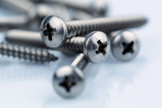 Various screws in the workshop of a commercial enterprise. Austria