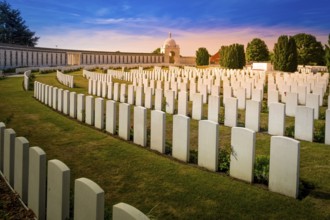 Passendale, West Flanders, Belgium, Aug. 2018: view on the Tyne Cot Commonwealth War Graves