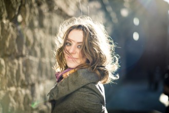 Portrait of a beautiful girl in the city