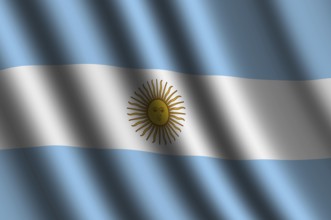 The Argentine flag flying in the wind